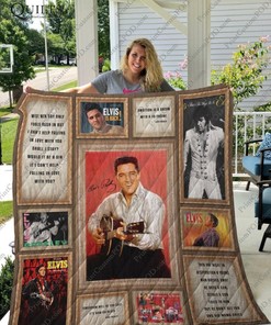 Signature Elvis Presley Quilt Blanket with Iconic Musician Artwork