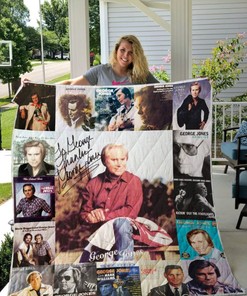 Signed George Jones Collection Quilt Bedding Set with Quilt Blanket