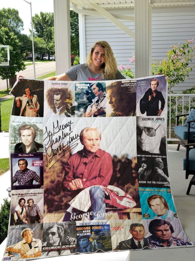 Signed George Jones Collection Quilt Bedding Set with Quilt Blanket