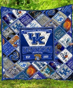 Since 1865 Basketball Ncaa Kentucky Wildcats Quilt Bedding Set for Boys