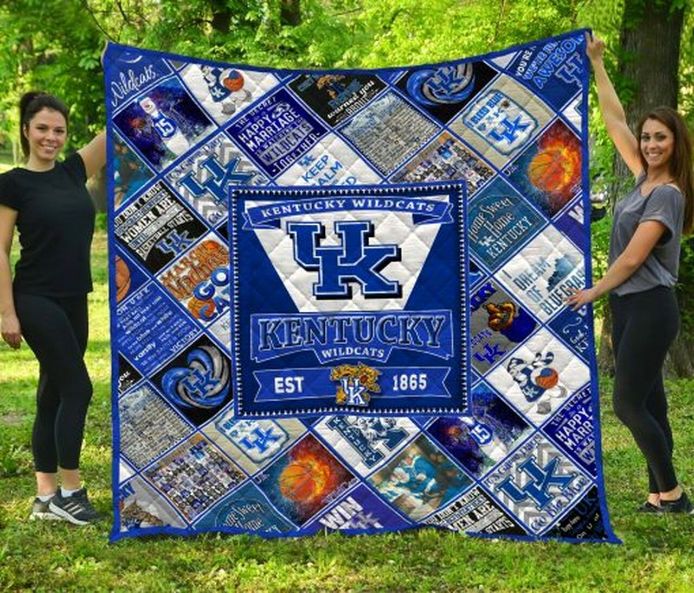 Since 1865 Basketball Ncaa Kentucky Wildcats Quilt Bedding Set for Boys