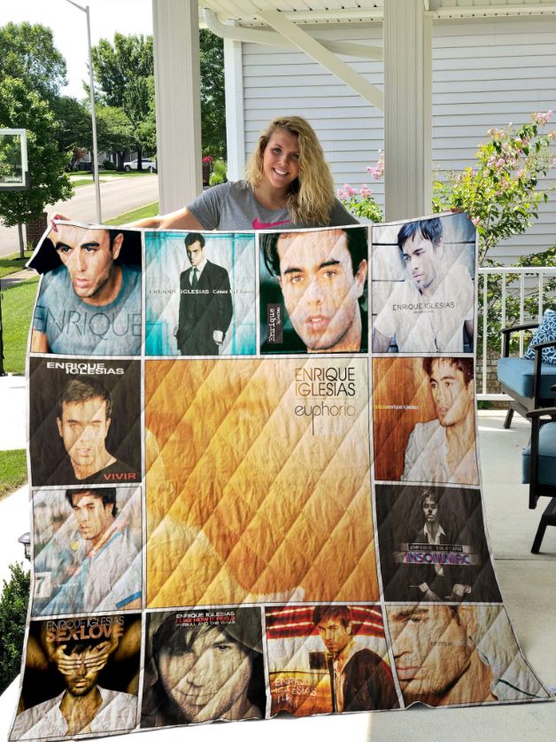 Singer Enrique Iglesias Collection Quilt Blanket for Fans of Latin Pop