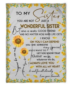 Sister Love Quilt Bedding Set: Always Love You with All My Heart Fleece Blanket