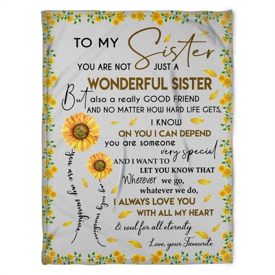 Sister Love Quilt Bedding Set: Always Love You with All My Heart Fleece Blanket