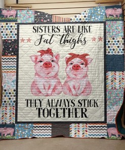 Sisters Always Stick Together Quilt Blanket with Funny Quotes