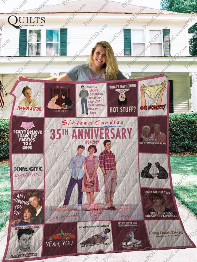 Sixteen Candles 35th Anniversary Quilt Bedding Set for Fans