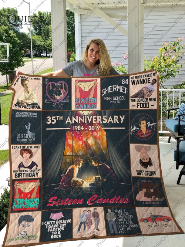 Sixteen Candles 35th Anniversary Quilt Bedding Set with Important Information