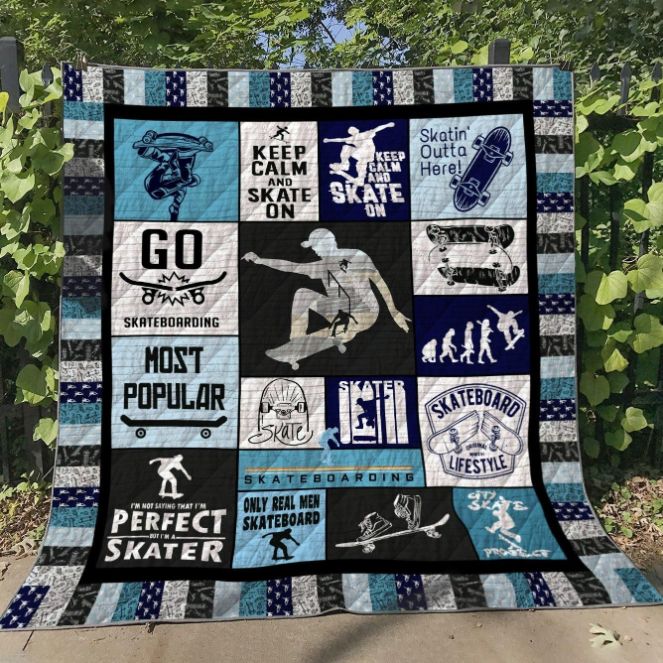 Skateboarding Inspired Quilt Bedding Set for Sports Fans and Skaters