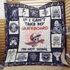 Skateboarding Skull Quilted Bedding Set - For Active Souls