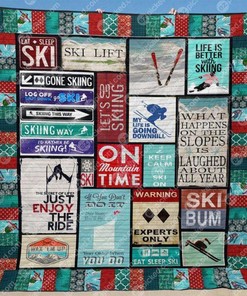 Ski Lovers Quilt Bedding Set - Hit the Slopes in Style and Comfort