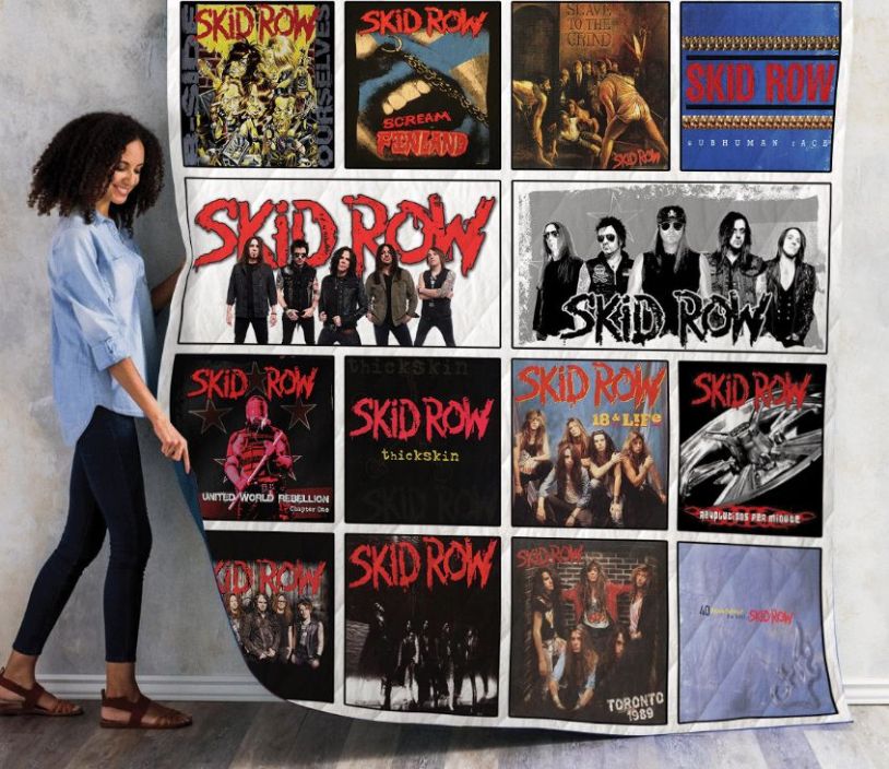 Skid Row Quilt Blanket 01 for Fans of Old School Rock