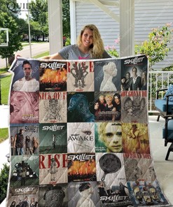 Skillet Band Albums Quilt Blanket For Girls Ver 25, Ideal for Female Rock Music Fans