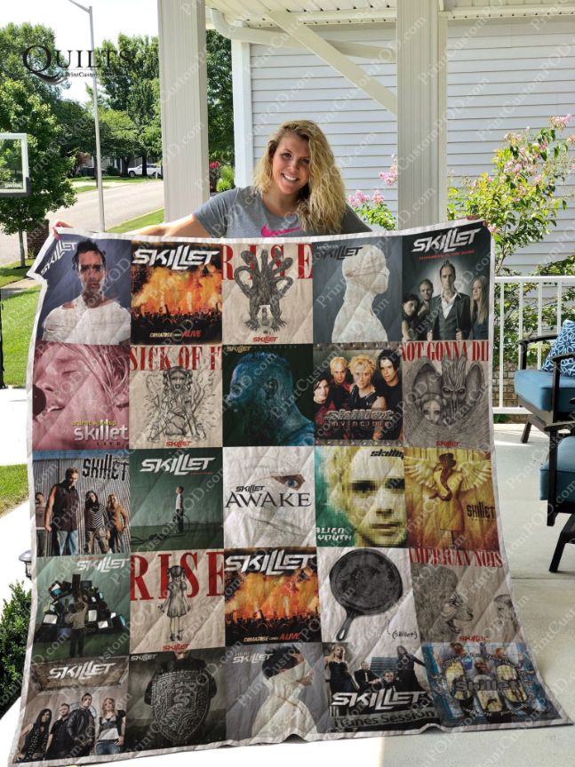 Skillet Band Albums Quilt Blanket For Girls Ver 25, Ideal for Female Rock Music Fans