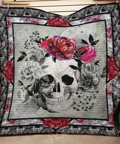 Skull Flower Quilted Bedding Set - For a Pop of Nature