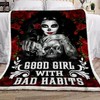 Skull Girl Fleece Blanket Quilted Bedding Set - For Unique Style