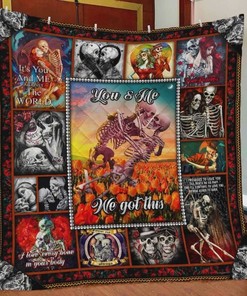 Skull It's You And Me Against The World Quilted Bedding Set - Perfect for Lovers