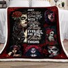 Skull Wild Girl Fleece Blanket Quilted Bedding Set - For a Wild and Free Spirit