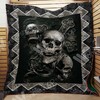Skull and Silver Cross Quilted Bedding Set - For a Gothic Look