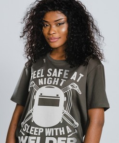 Sleep with a Welder Unisex Tee for Fans of Welding