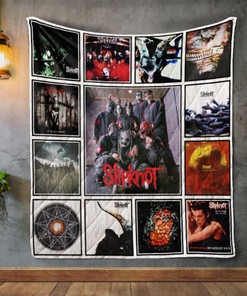 Slipknot Style 2 Album Covers Quilt Blanket with Quotes - Music Inspired Bedding