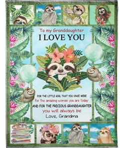 Sloth Lover's Quilt Bedding Set for Granddaughter from Grandma