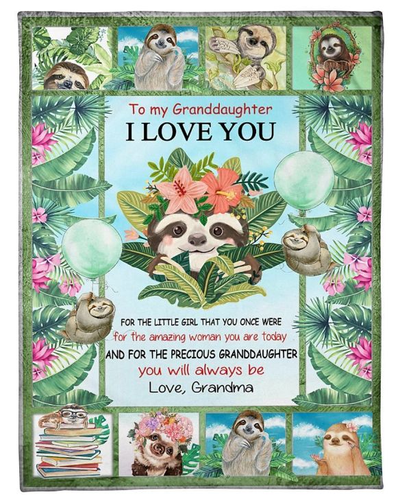 Sloth Lover's Quilt Bedding Set for Granddaughter from Grandma