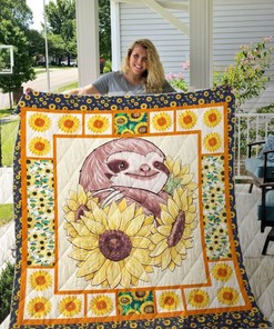 Sloth Sunflower Pattern Bedding Set for a Relaxing Night's Sleep