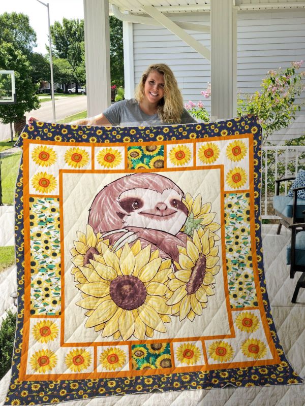 Sloth Sunflower Pattern Bedding Set for a Relaxing Night's Sleep