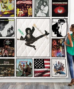 Sly and The Family Stone Quilt Blanket for Fans 01 - Cool and Trendy Sofa Throw Blanket for Music Fans