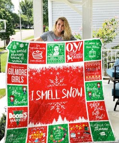Smell Snow with Gilmore Girls Xmas Merry Christmas Quilt Blanket - Flattering and Fleece