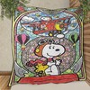 Snoopy Diamond Peanuts Cartoon Christmas Quilt Blanket: A Cozy and Festive Gift for Any Snoopy Lover