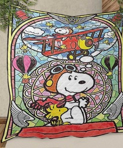 Snoopy Diamond Peanuts Cartoon Christmas Quilt Blanket: A Cozy and Festive Gift for Any Snoopy Lover