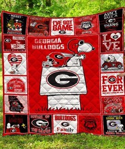 Snoopy Georgia Bulldogs Ncaa Quilt Bedding Set for Young Fans