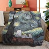 Snoopy Peanuts Woodstock Starry Night Quilt Blanket - Personalized Gifts for Art Lovers