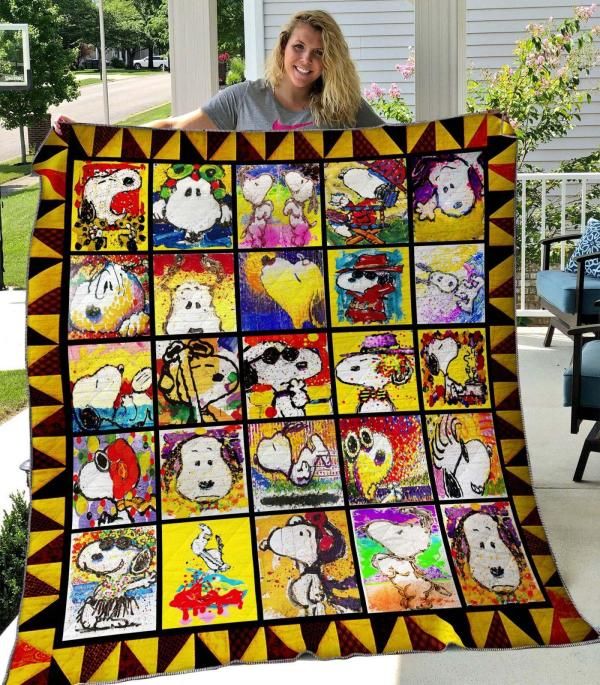 Snoopy Ver1 Quilt Blanket with Unique Designs - Perfect for Collectors