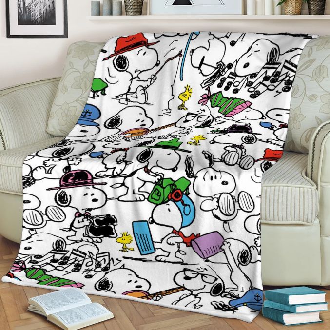 Snoopy Woodstock Peanuts Sofa Throw Blanket Gift
