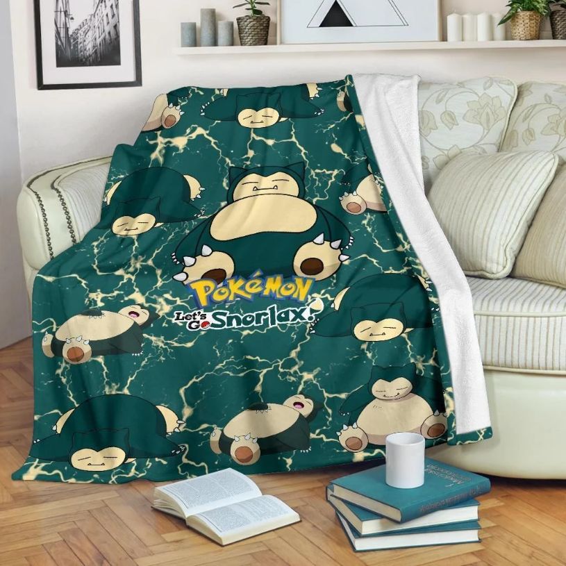 Snorlax Pokemon Fleece Blanket - Ideal for Pokemon Fans