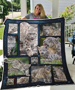 Snow Leopard and Leopard Baby Inspired Quilt Bedding Set - Perfect Gift for Any Leopard Lover