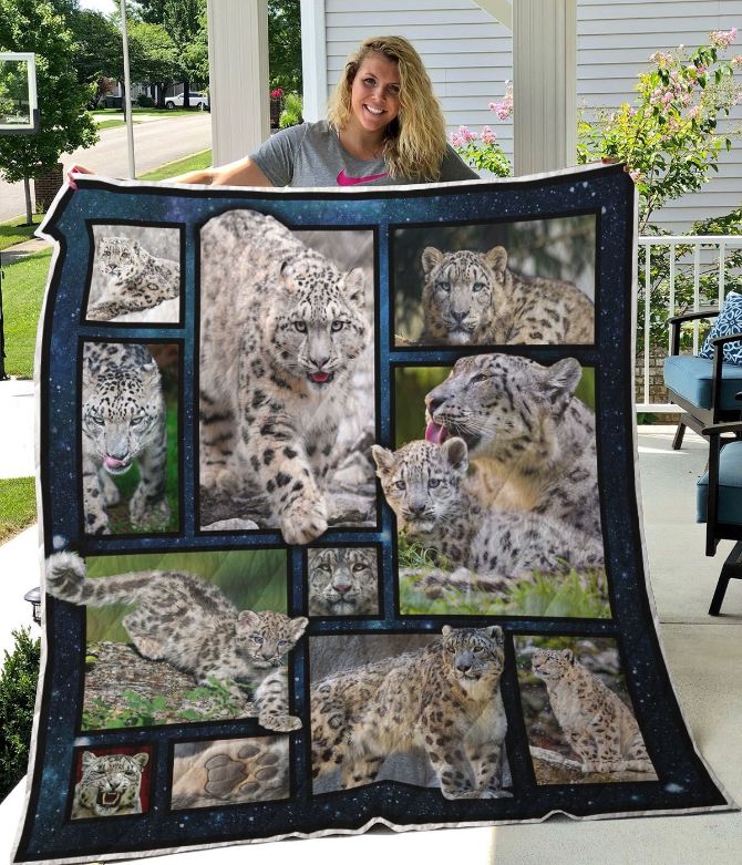 Snow Leopard and Leopard Baby Inspired Quilt Bedding Set - Perfect Gift for Any Leopard Lover