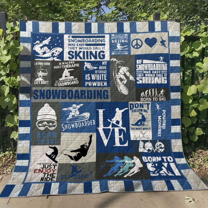 Snowboarding Drug of Choice Quilt Blanket - A Must-Have for Snowboarding Enthusiasts
