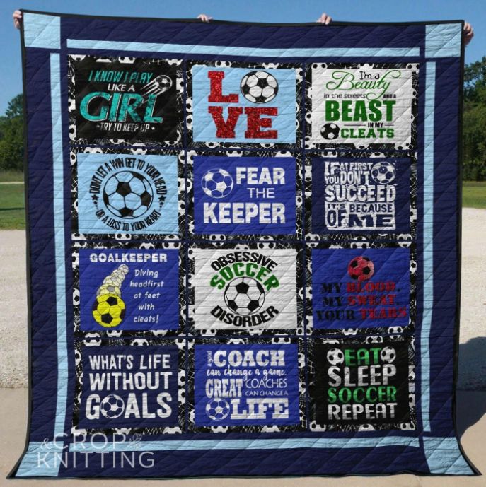 Soccer I'm A Beauty In The Streets And A Beast In My Cleats Quilt Bed Set Great Customized Quilt Gifts For Birthday