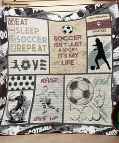 Soccer Isn't Just A Sport It's My Life Quilt Blanket Great Customized Quilt Gifts For Birthday Christmas Thanksgiving