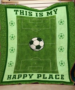 Soccer This Is My Happy Place Quilt Bedding Set - Perfect Gifts for Soccer Fans