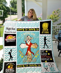 Softball Home Run Personalized Quilt Bedding Set