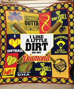 Softball I Like A Little Dirt On My Diamond Quilt Bedding Set