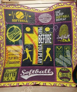 Softball Life Is Short - Play Softball on a Quilt Bedding Set