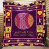 Softball Life Live Love Play Quilt Bedding Set