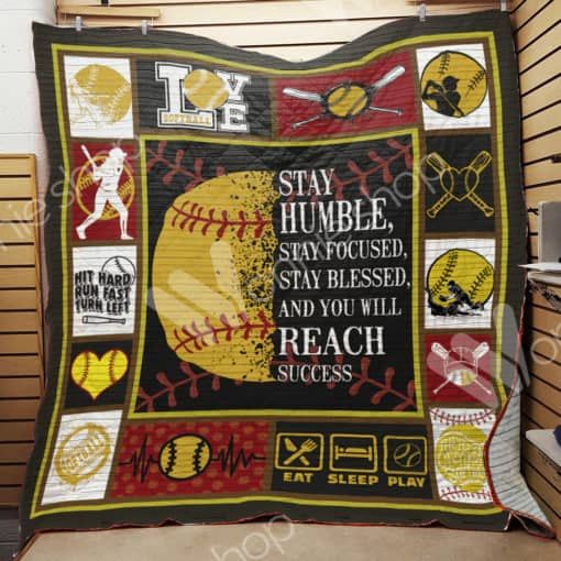 Softball Stay Humble, Stay Focused Bedding Set