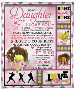 Softball To My Daughter Just Do Your Best Quilt Bedding Set
