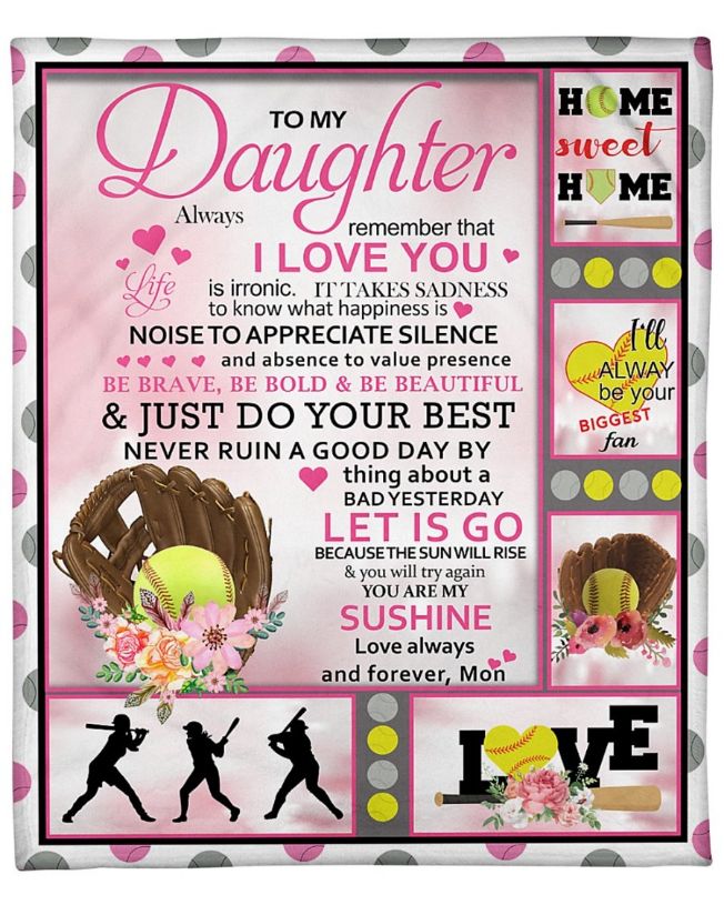 Softball To My Daughter Just Do Your Best Quilt Bedding Set